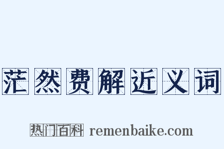 茫然费解近义词是什么意思的图片